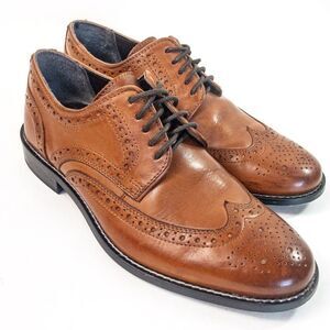 Nunn Bush Nelson Cognac Leather Wingtip Oxfords Sz 7M